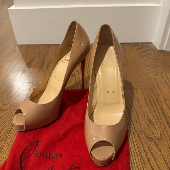 Christian Louboutin Shoes - Christian Louboutin Nude Peep Toe Pumps